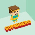 Amazing female superhero isometric theme