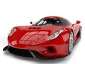 Amazing fiery red super car - beauty closeup shot Royalty Free Stock Photo