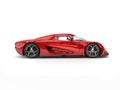 Amazing fiery red super car - side view Royalty Free Stock Photo