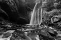 Amazing fine art black and white Tiu Kelep Waterfall near Rinjani, Senaru Lombok indonesia. Southeast Asia. Royalty Free Stock Photo