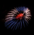 Colorful amazing fireworks in dark background close up with the place for text, Malta fireworks festival