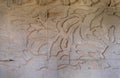 Amazing fishes bas-relief or stone carving on the wall of Angkor Wat Temple, Siem Reap, Cambodia Royalty Free Stock Photo