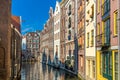 Amazing floating houses of Amsterdam. Old houses are built in the water. A popular place in Amsterdam. Holland, Netherlands, Europ