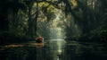 Amazing Florida bayou with beautiful forest Royalty Free Stock Photo