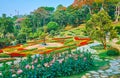 Amazing flower beds of Mae Fah Luang garden, Doi Tung, Thailand Royalty Free Stock Photo