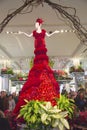 Amazing 14-foot tall Lady in Red is a center piece of the famous Macy's Flower Show