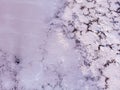 Amazing forms of land surface made of water and salt, nature abstract background, aerial view. Pink extremely salty Royalty Free Stock Photo