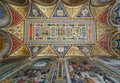 Painting on the ceiling in Piccolomini Library in Siena Cathedral, Italy