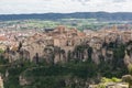 Amazing full view at the Cuenca Hanging Houses, Casas Colgadas, iconic architecture on Cuenca city