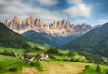 Amazing Funes valley in Dolomites, Italy