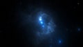 Amazing galaxy cluster of massive stars in space. Boundless universe, gas nebula in outer space. 3d render