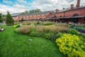 Amazing garden in artificial island New Holland in St. Petersburg