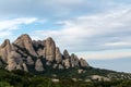 Amazing geological formations, strange-looking rocks near Monastery of Montserrat, Spain