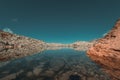 Amazing glaciar lake reflections in the mountains Royalty Free Stock Photo