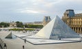 Amazing glass pyramid in Louvr, Paris, France. Royalty Free Stock Photo