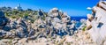 Amazing granite rock formations in Capo Testa in north Sardinia, Italy Royalty Free Stock Photo