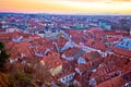 Amazing Graz cityscape red rooftops sundown view