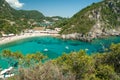 Amazing green beach Greece Corfu