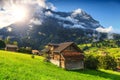 Amazing Grindelwald resort and Eiger mountains, Bernese Oberland, Switzerland, Europe Royalty Free Stock Photo