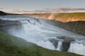 Amazing Gullfoss waterfall with rainbow Royalty Free Stock Photo