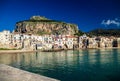 Amazing harbor view of small town Cefalu