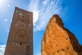 Amazing Hassan tower and part of the unfinished wall at Mausoleum of Mohammed V in Rabat, Morocco on sunny day. Artistic picture.
