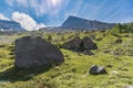 Amazing HDR rock formation on high mountain route through the Ge Royalty Free Stock Photo