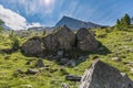 Amazing HDR rock formation on high mountain route through the Ge Royalty Free Stock Photo