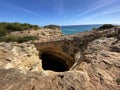 Hike along the algarvian coast in Lagoa, Algarve, Portugal