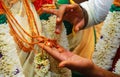 Amazing Hindu wedding ceremony. Details of traditional Indian wedding. Royalty Free Stock Photo