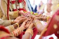 Amazing hindu wedding ceremony. Details of traditional indian wedding. Royalty Free Stock Photo