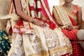 Amazing hindu wedding ceremony. Details of traditional indian wedding. Royalty Free Stock Photo