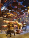 amazing Historical deer statue in Man mo temple old Chinese temple in hongkong Hollywood road shueng wan