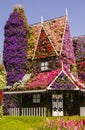 Amazing house of flowers in the Miracle Garden park Royalty Free Stock Photo