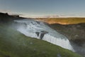 Amazing huge beautiful waterfall Gullfoss, Iceland Royalty Free Stock Photo