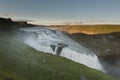 Amazing huge beautiful waterfall Gullfoss, famous landmark in Iceland Royalty Free Stock Photo