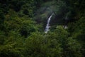 Amazing huge waterfall hidden deep in the forests of Triglav National park.