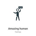 Amazing human vector icon on white background. Flat vector amazing human icon symbol sign from modern feelings collection for Royalty Free Stock Photo