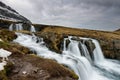 Amazing Icelandic landscape at the top of Kirkjufellsfoss waterfall