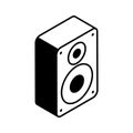 Amazing icon of sound speaker in trendy isometric style, ready to use vector Royalty Free Stock Photo