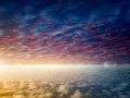 Bright light in skies, glowing horizon, tranquil sunset Royalty Free Stock Photo