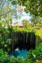 Amazing Ik-Kil Cenote near Chichen Itza, Mexico Royalty Free Stock Photo