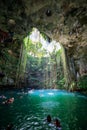 Amazing Ik-Kil Cenote near Chichen Itza, Mexico Royalty Free Stock Photo