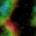 Amazing illustraton of space with stars and colorful nebula in b Royalty Free Stock Photo