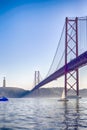 Amazing Image of Lisbon 25th April Bridge Ponte 25 de Abril. Taken from Alfama