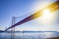 Amazing Image of Lisbon 25th April Bridge Ponte 25 de Abril. Taken from Alfama District