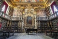 Interioir of library in historic University of Coimbra, Portugal