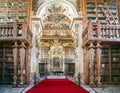 Interioir of library in historic University of Coimbra, Portugal