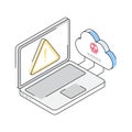 An amazing isometric icon visualizing real-time cloud hacking process Royalty Free Stock Photo