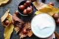 Amazing italian cappucinno in autumn style